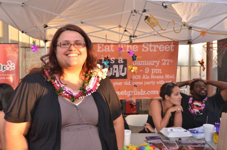 Eat the Street founder Poni Askew stands in front of her booth at this years first Eat the Street event.
