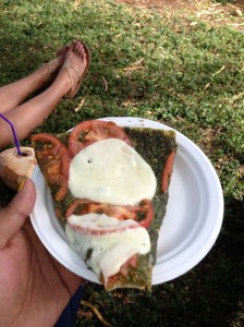 Pesto pizza from North Shore Farms