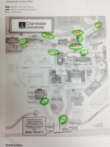 Locations of moped parking located on campus.Photo by: Terrance Aikens
