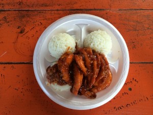 Hono's shrimp truck awaken your taste buds with their spicy garlic shrimp plate