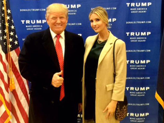 Presidential candidate Donald Trump goes campaigning with his daughter Ivanka.