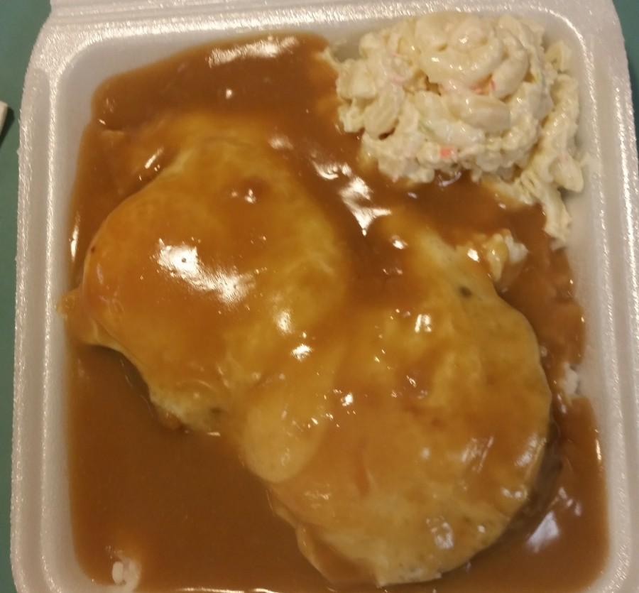 The food at the Loco Moco Drive Inn in Miliani tasted great and was inexpensive. This a great combo any customer would love.
