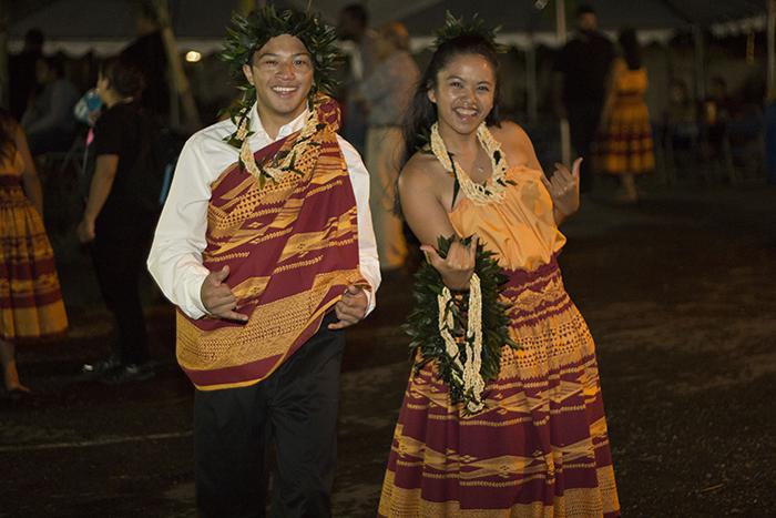 Nick Fuller (left) and Gracelyn Lorenzo (right) performed with Hawaiian Club at Pacific Island Review in October.