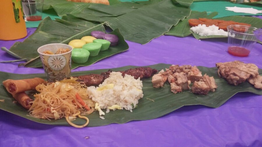 The selection of food that was present at kamayan night.