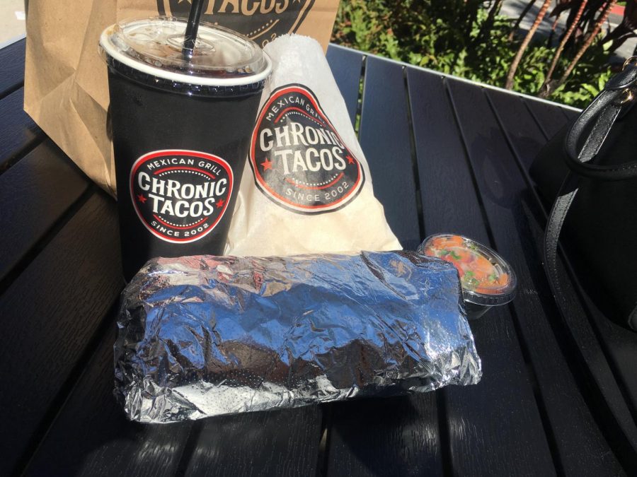 The baby-sized burrito combo meal from Chronic Tacos. 