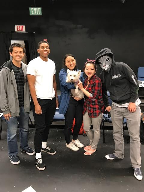 Louie with some of the actors from one of CUHs productions
