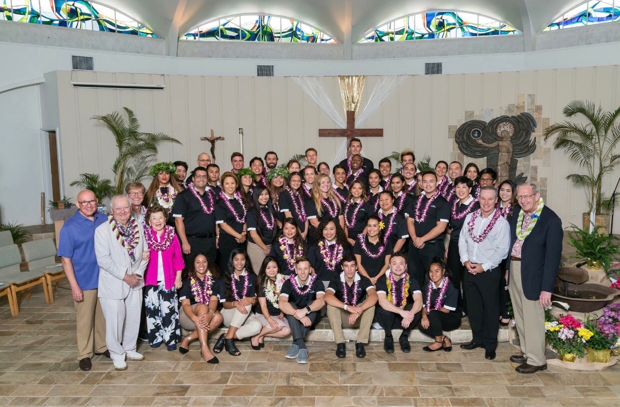 Pictured above is the group of new students after their induction, as well as students who graduated from Hogan. The ceremony happened on April 26, 2017.