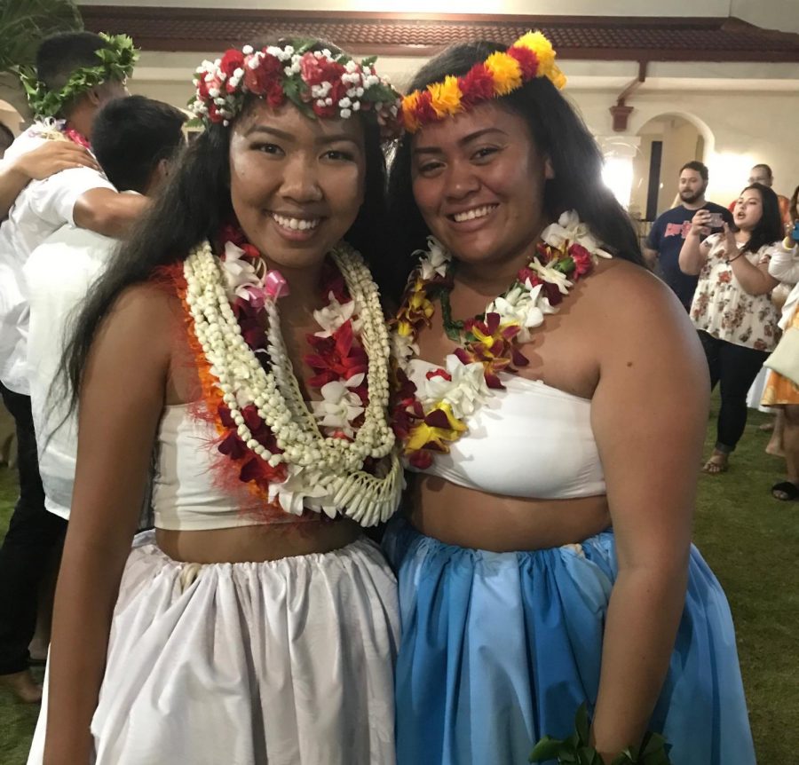 President Crishelle Young and Vice President Salena Honokaupu pose together after their performance. 
Photo courtesy of Crishelle Young.   