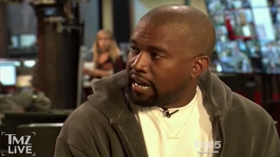 Kanye West during his live at TMZ studios.