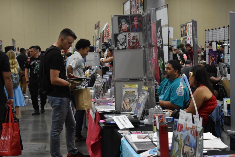 Professional artists and business owners used the convention to sell their products and meet with fans of a shared film, video game, or comic book.