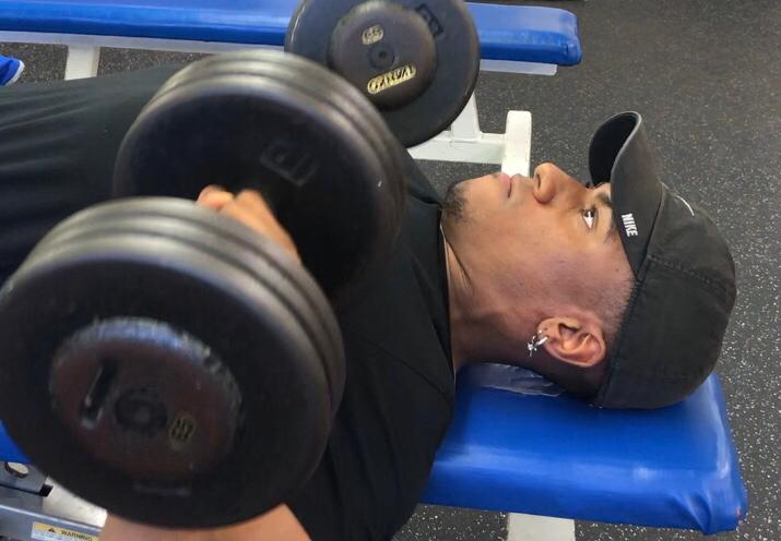 Andre Arissol bench pressing. Taken by Nick Anderson. 