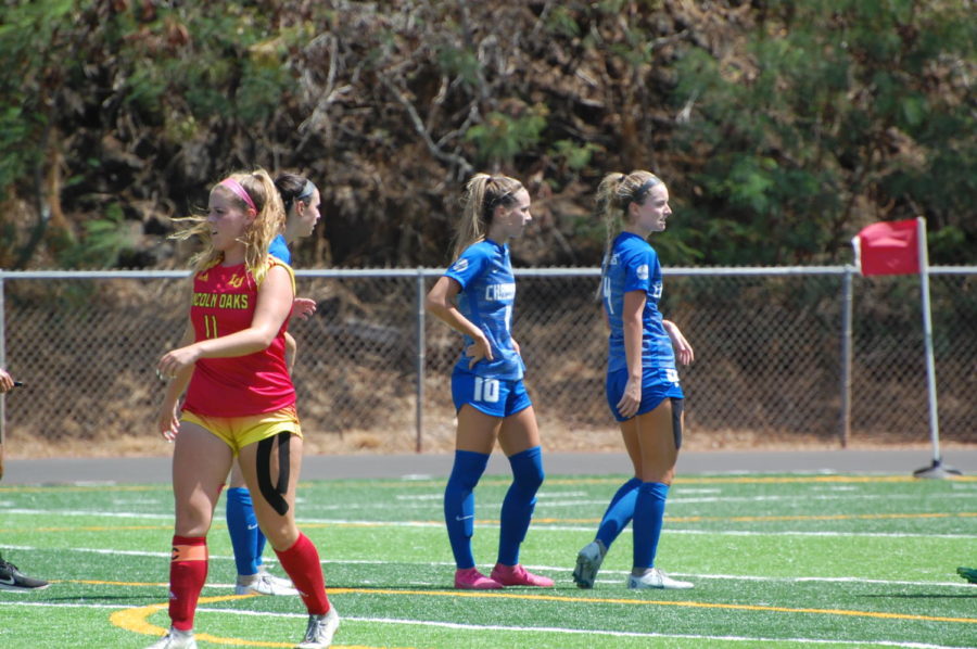 Maddie (left) and Gracie (right) Knowd are sisters who have reunited on the field here at Chaminade this season. 