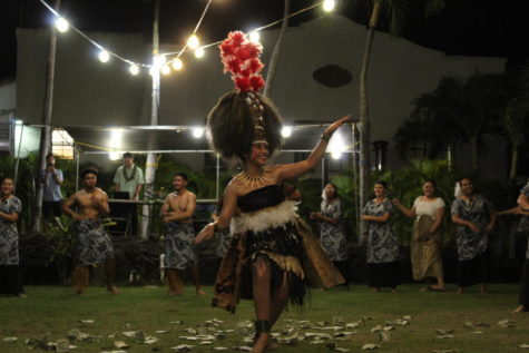 Sisca Aaron performing a Samoan princess dance while the crowd showers her with cheers and money for the final performance of PIR 2022. 