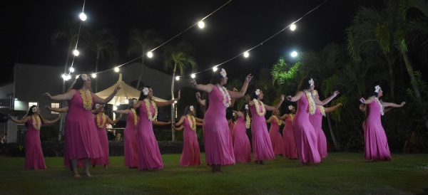 The Hawaiian Club performed in tribute to the Maui fire tragedy in August. 