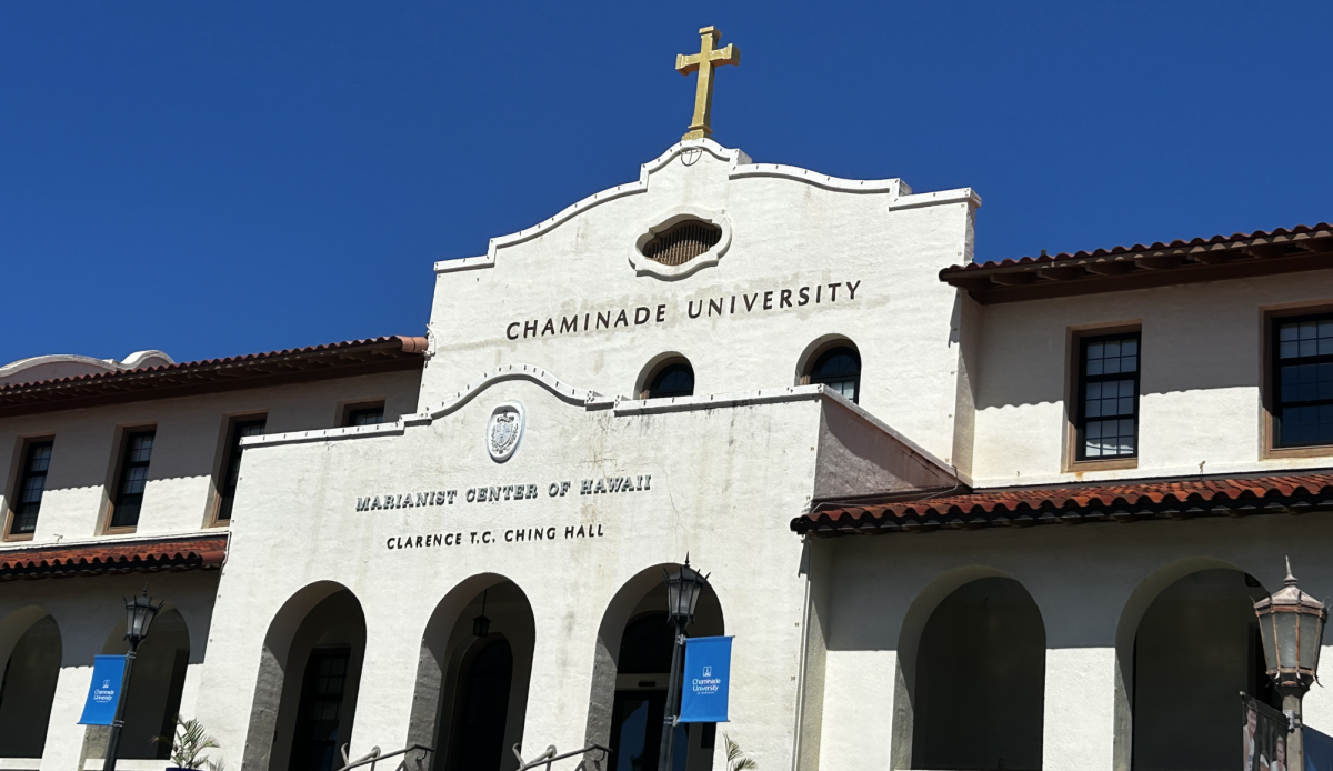 Clarence T.C. Ching Hall, located in front of Chaminade University. 