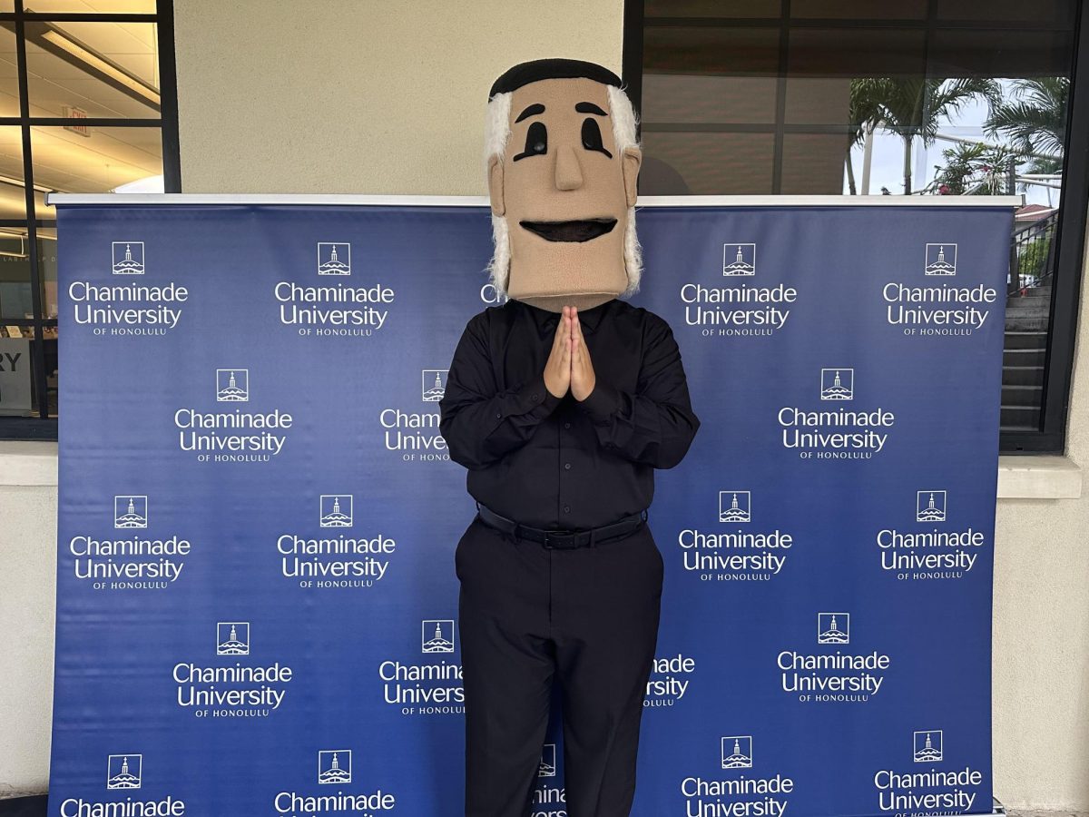 Father Chaminade often makes an appearance for events when visitors come to Chaminade Universitys campus. 
