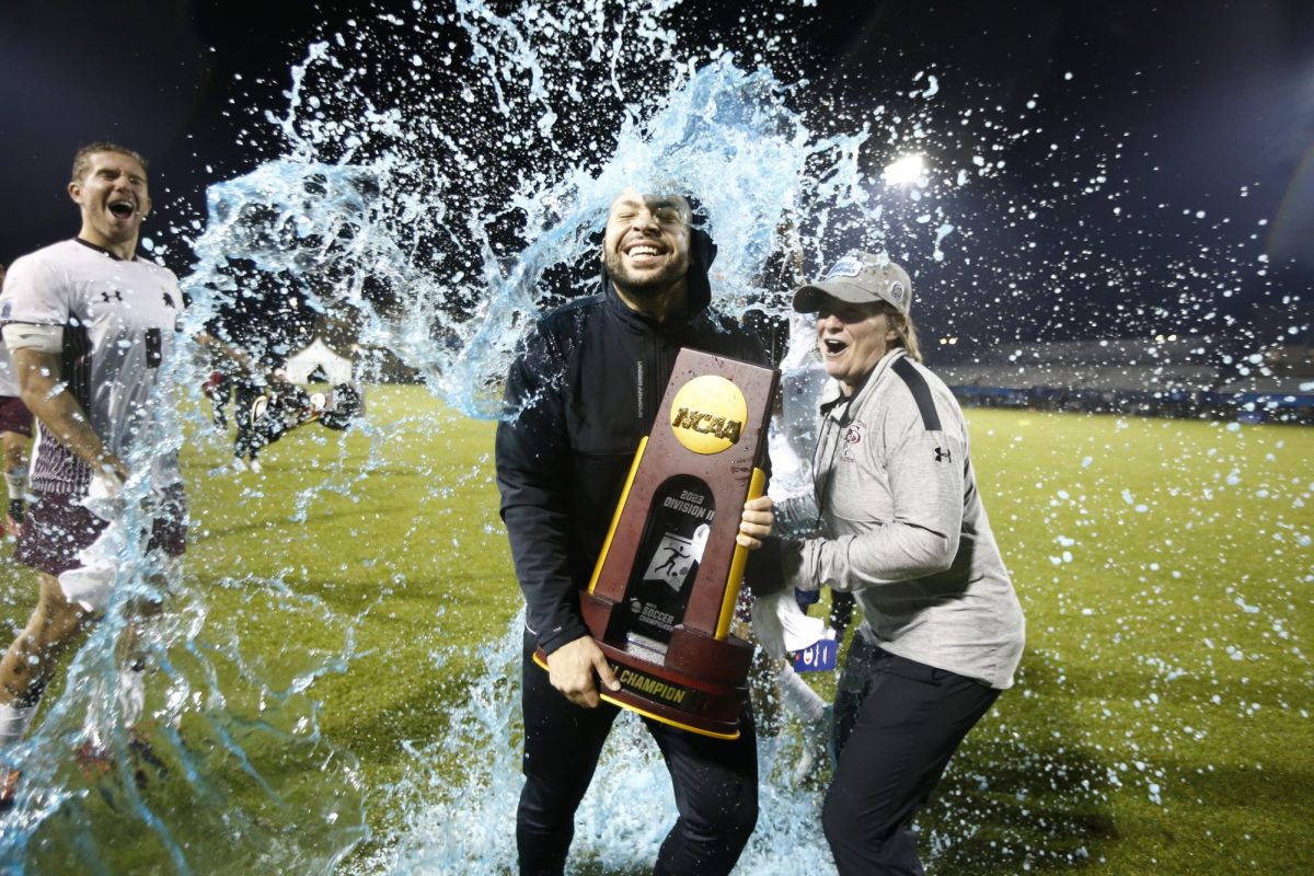 Franklin Pierce head coach Travis Brent wins NCAA Division II national championship with five Americans.
