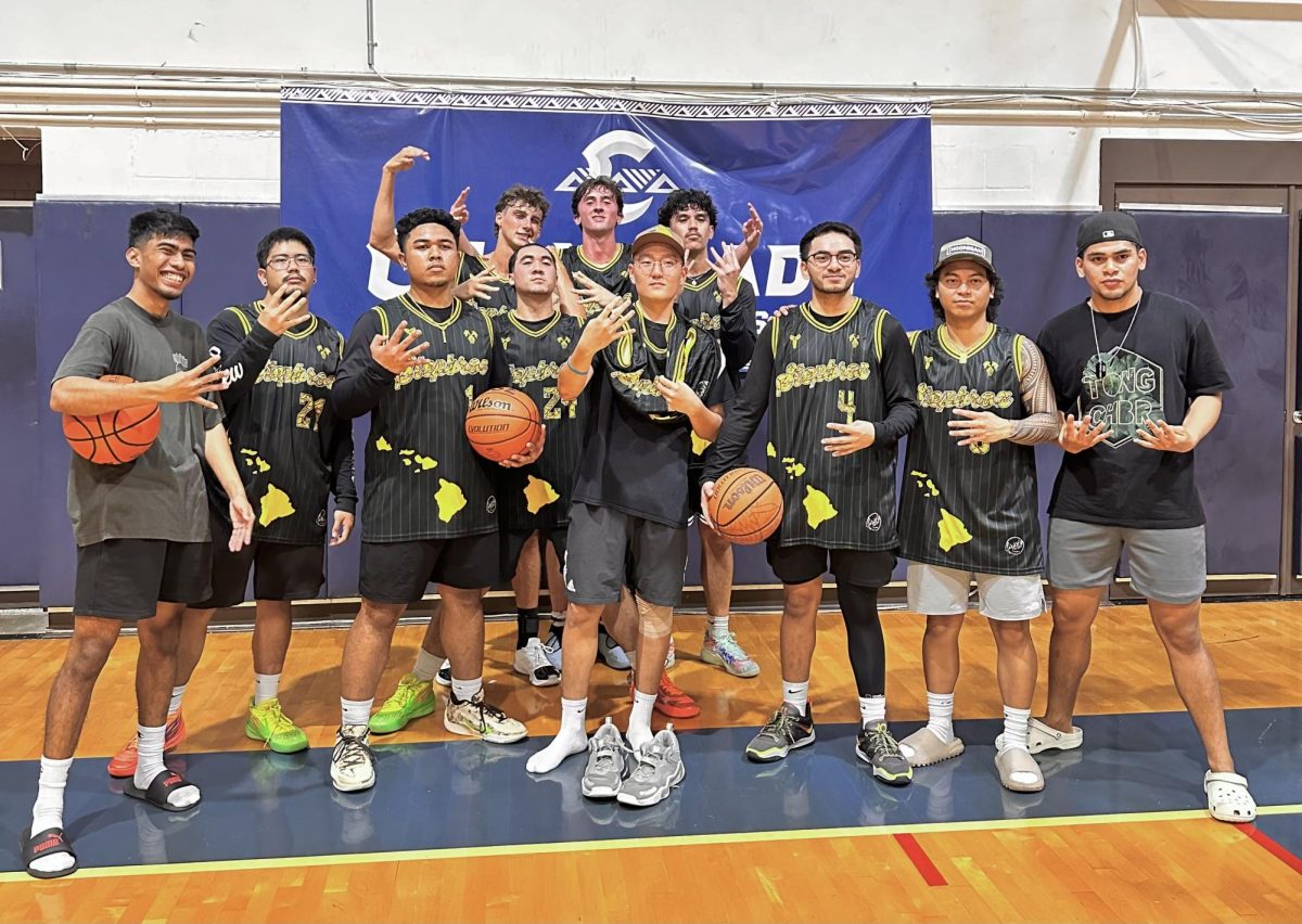 Team "Step Bros" celebrate their championship win in the 2024 Intramural Basketball tournament. (Photo courtesy of Ethan Langkilde)